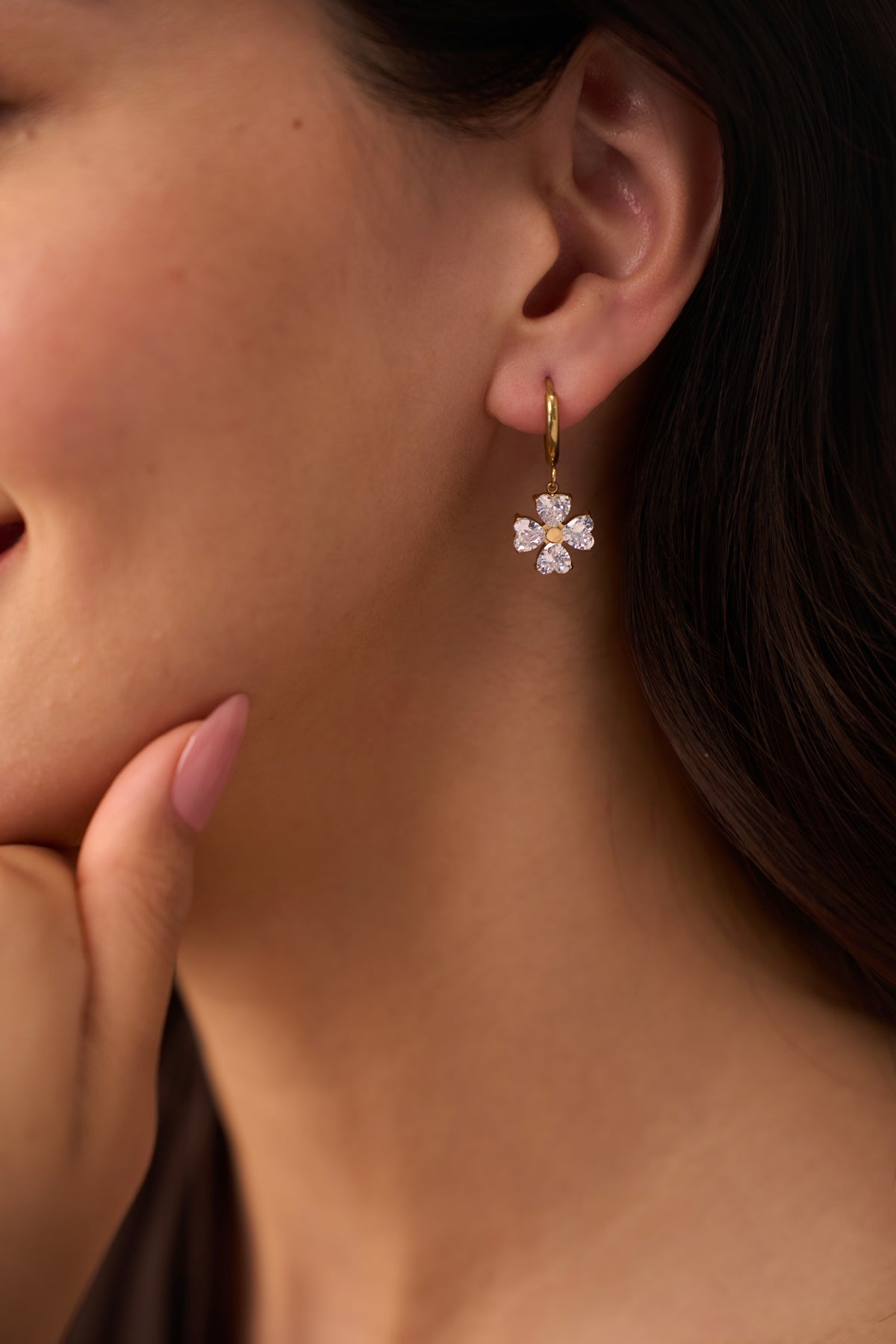 Gold Phoebe Huggies - 18K Gold Plated image 3