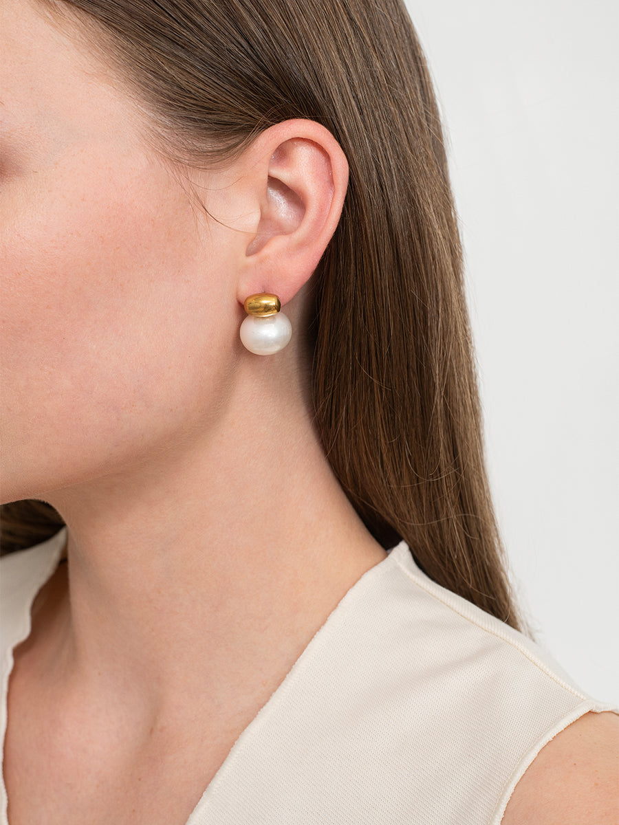 Seraphine Pearl Earrings – 18K Gold Plated image 7