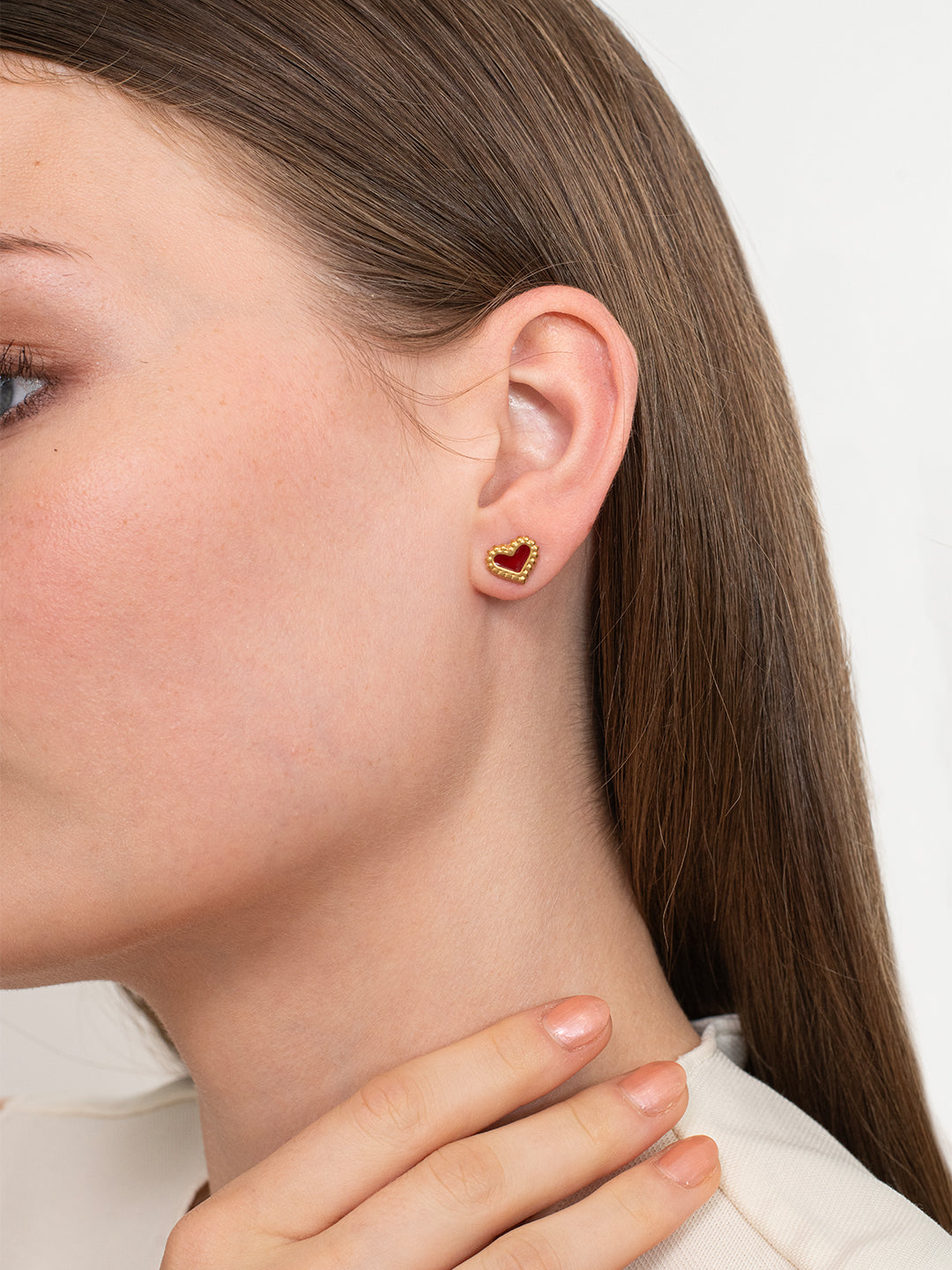 Candy Heart Studs - 18k Gold Plated