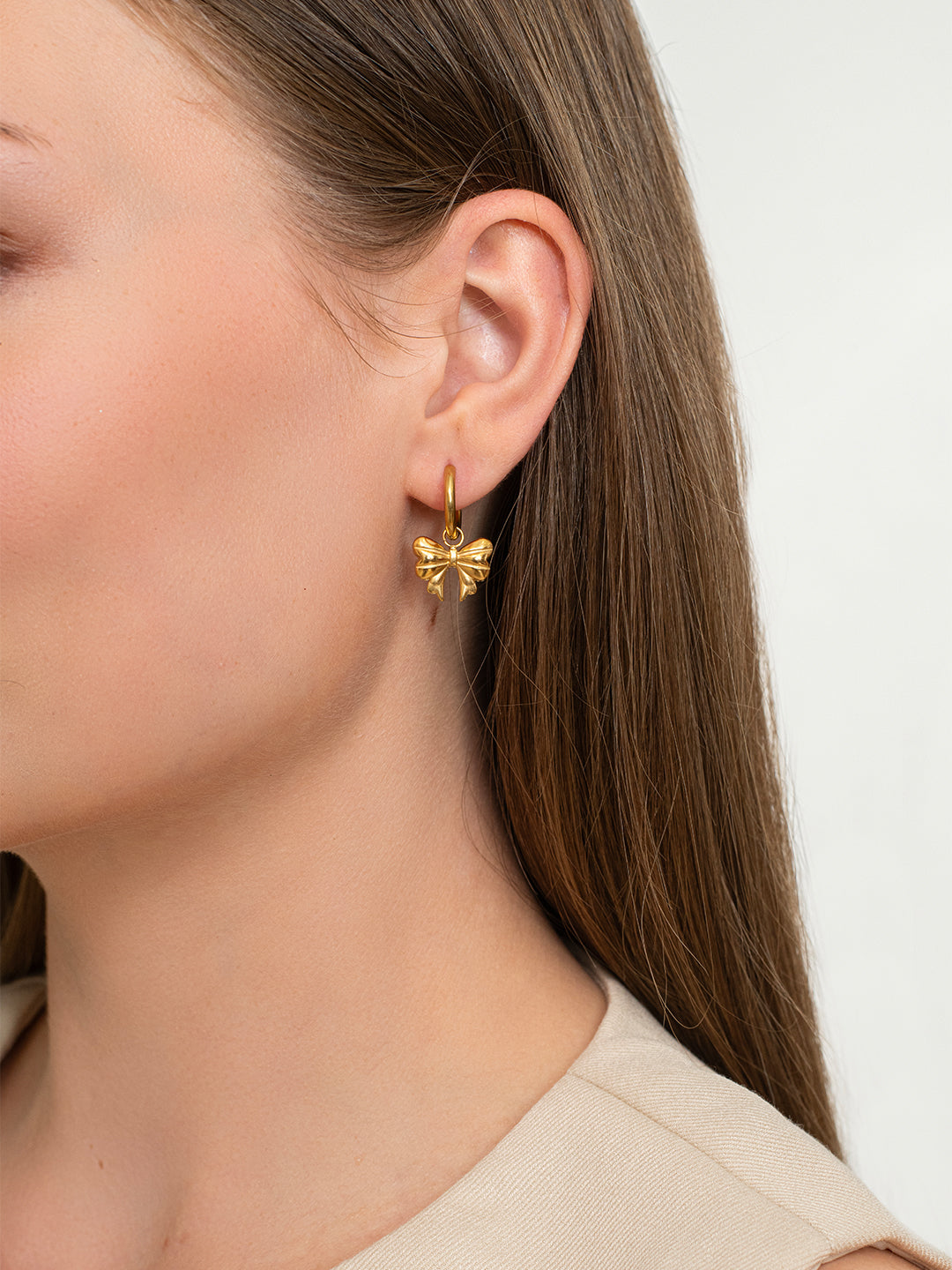 Bow Huggies - 18k Gold Plated image 2