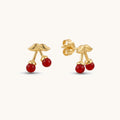 Cherry Studs - 18K Gold Plated