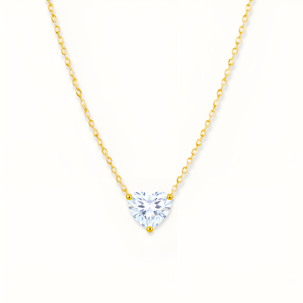 Love Diamond Necklace - 18k Gold Plated image 1