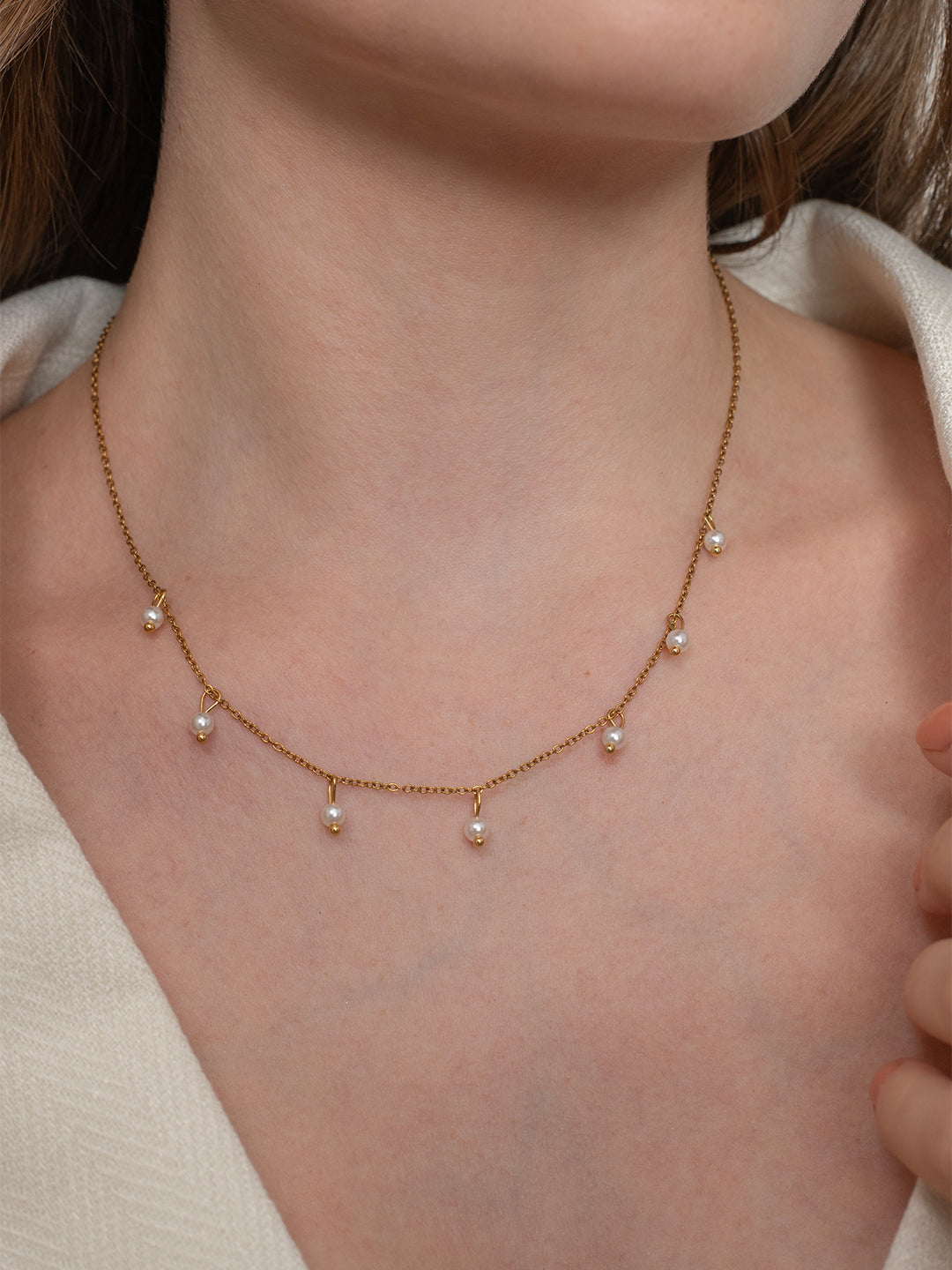 Pearl Drop Necklace - 18k Gold Plated