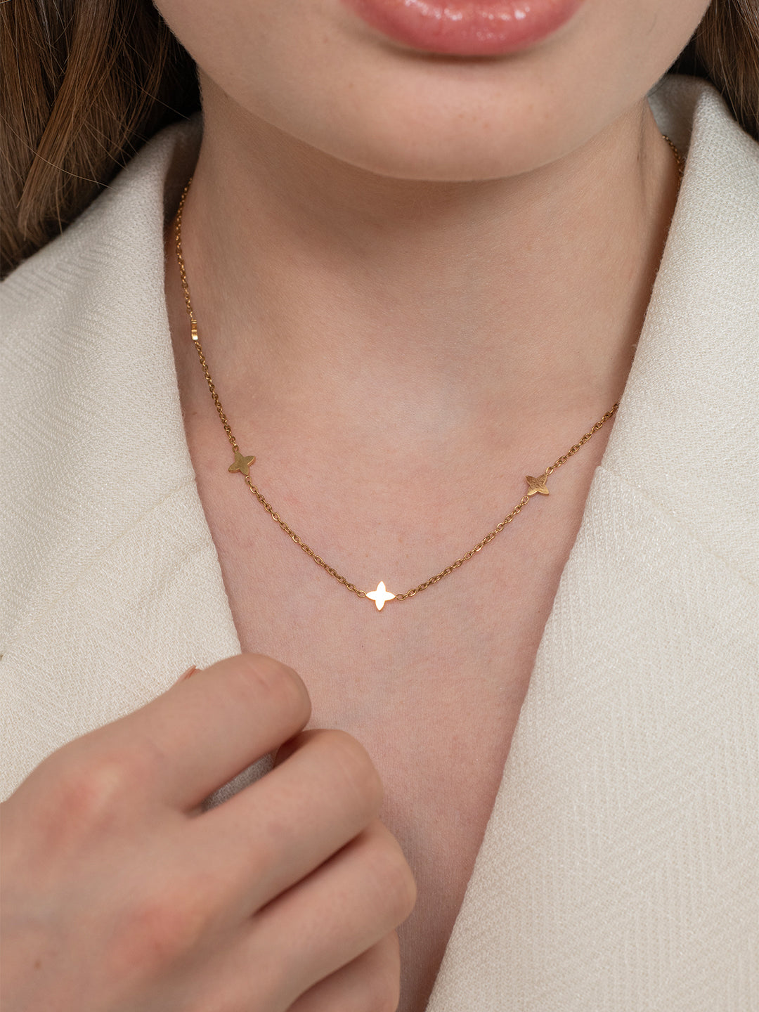 Astral Clover Necklace - 18k Gold Plated image 3