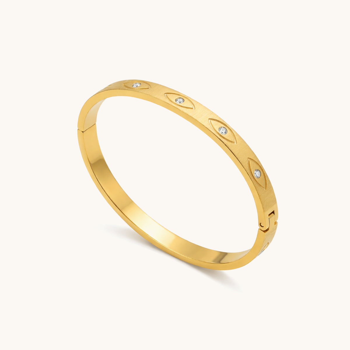 Diamond Gaze Bangle - 18k Gold Plated image 1
