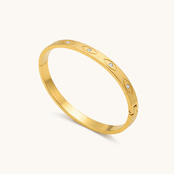 Diamond Gaze Bangle - 18k Gold Plated