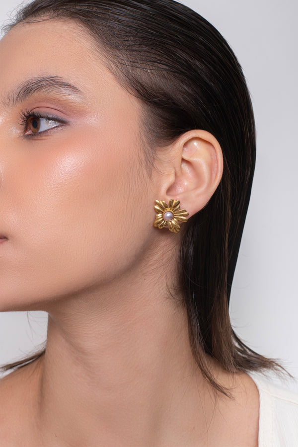 Floris Studs - 18K Gold Plated