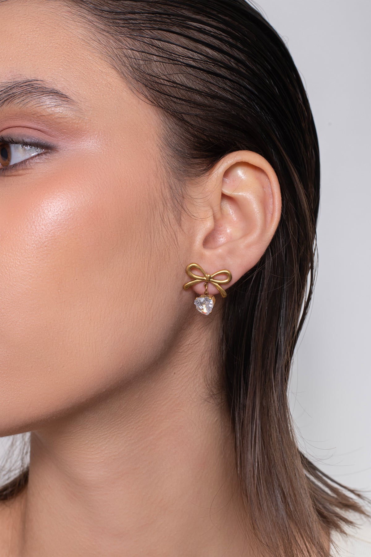 Tied Heart Studs - 18K Gold Plated