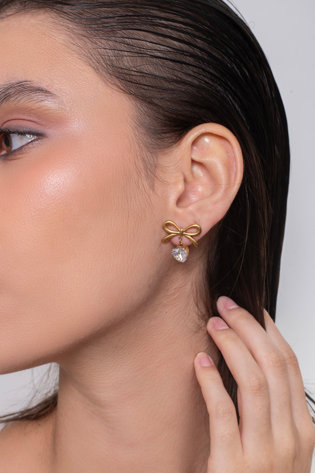 Tied Heart Studs - 18K Gold Plated