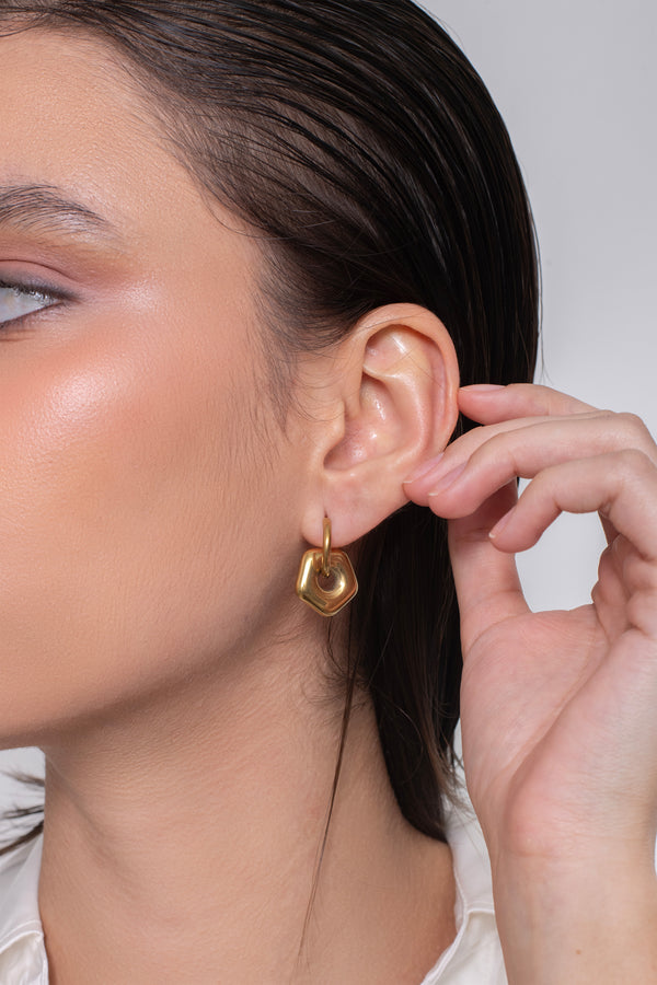Penta Huggies - 18K Gold Plated