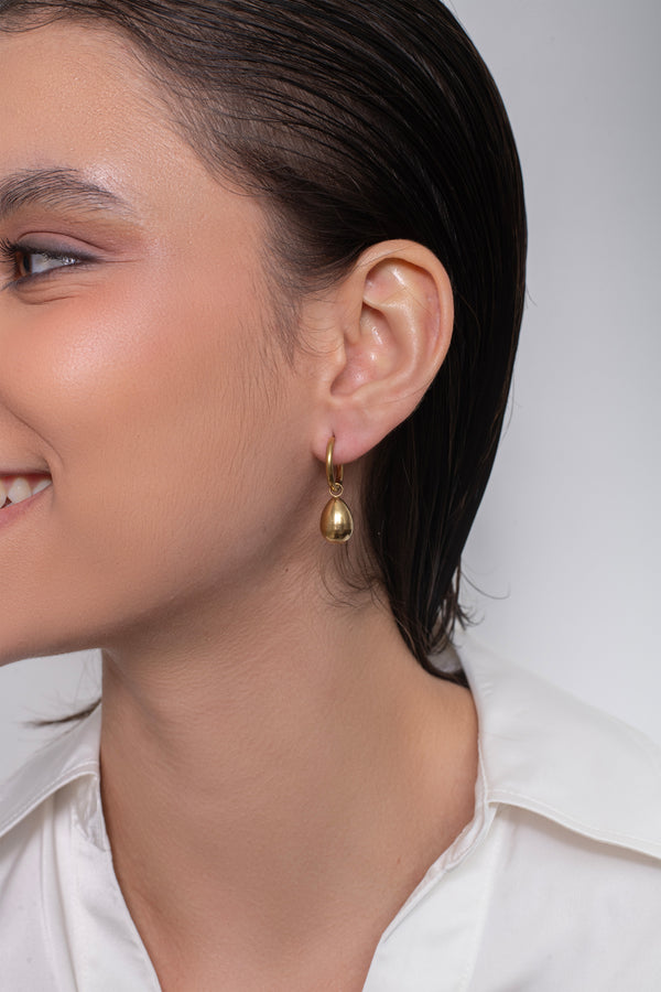 Dewi Drop  Hoops - 18K Gold Plated