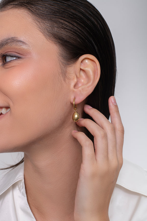 Dewi Drop  Hoops - 18K Gold Plated
