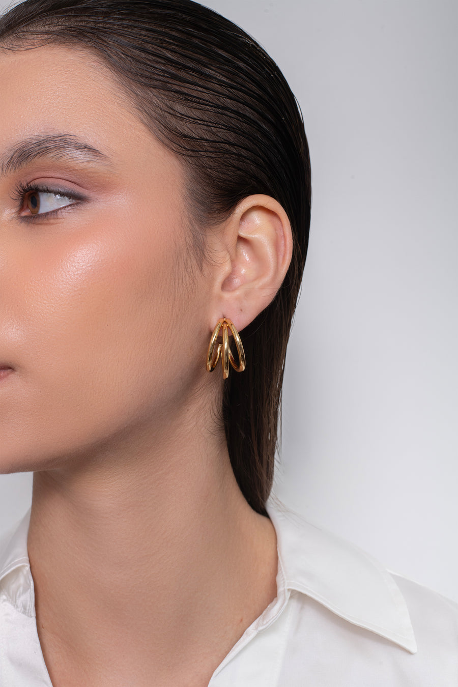 Lunara Hoops – 18K Gold Plated image 3