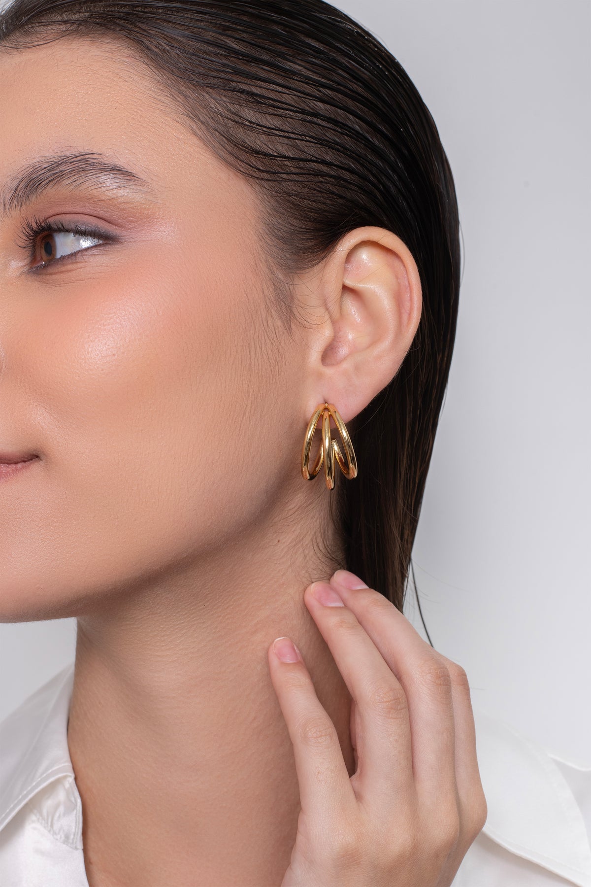 Lunara Hoops – 18K Gold Plated