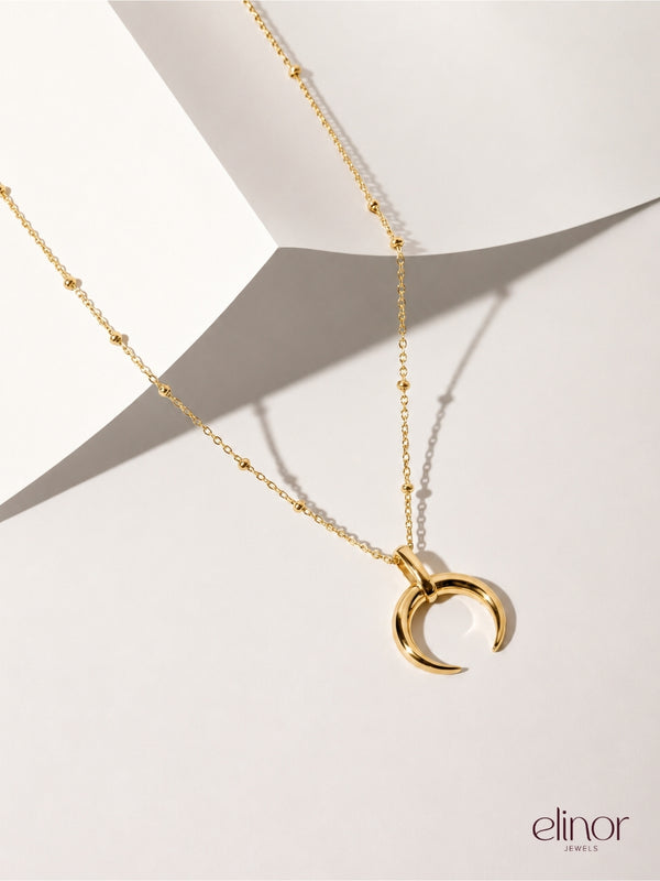 Half Moon Necklace - 18k Gold Plated
