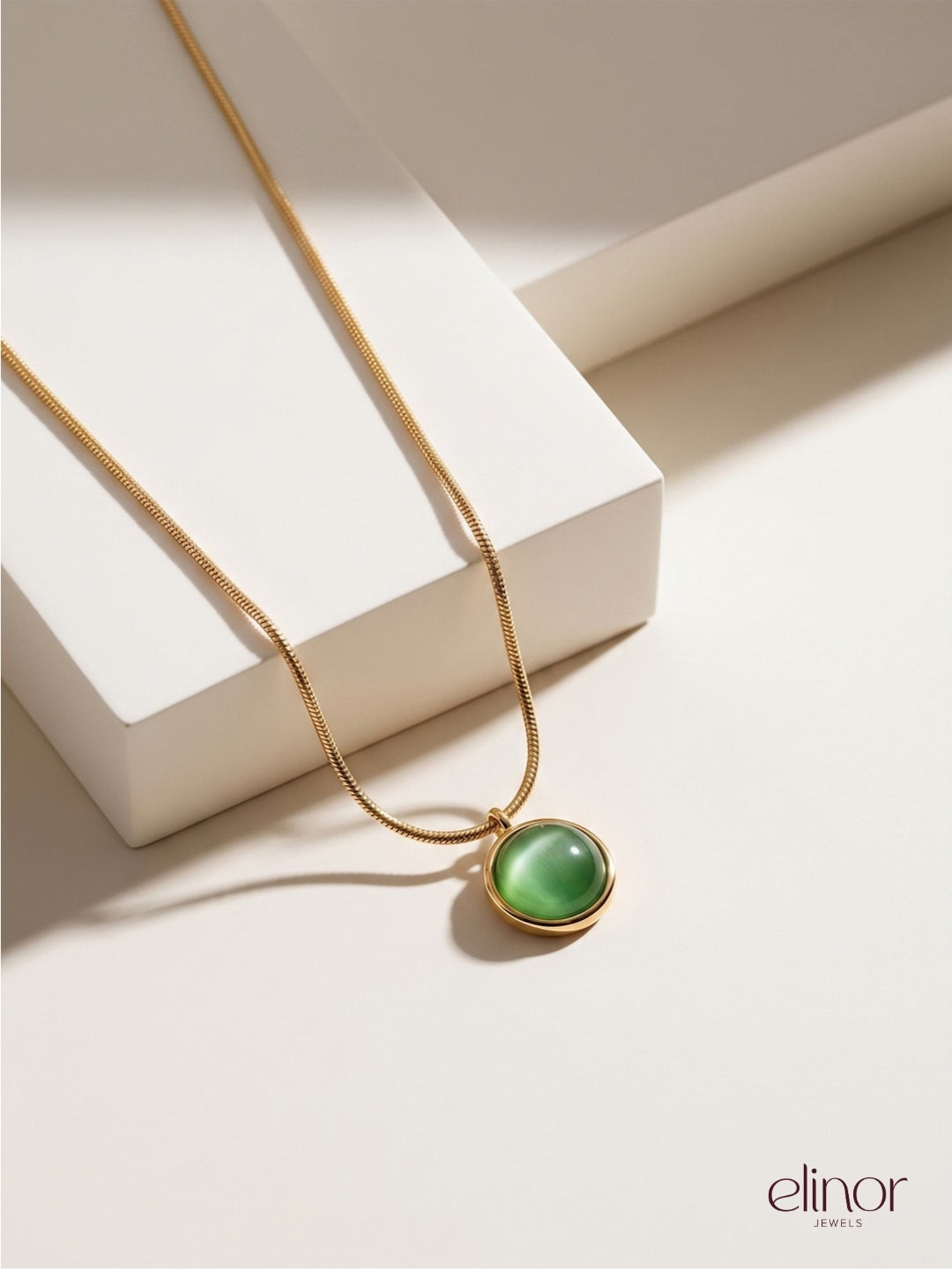 Green Jade Necklace - 18k Gold Plated image 2