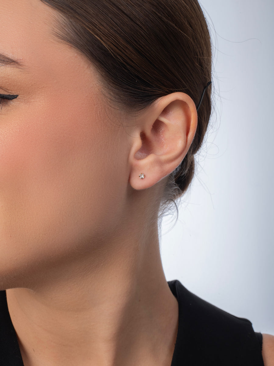 1mm Diamond Studs - 18K Gold Plated image 5