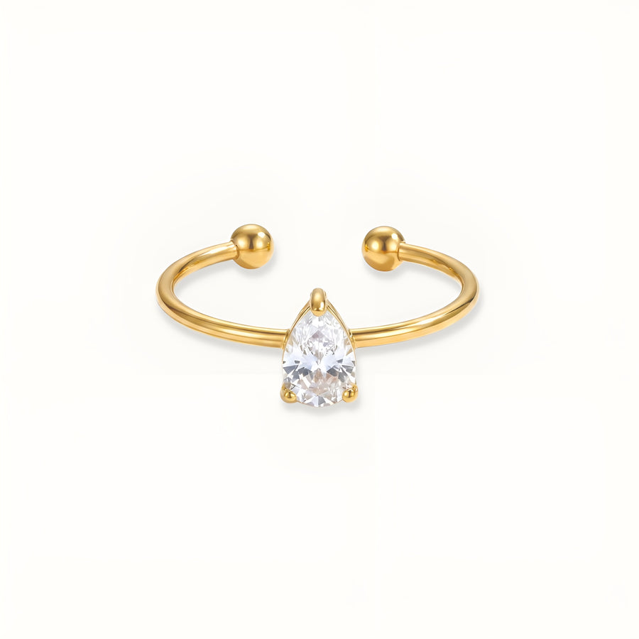 Pear Ring - 18K Gold Plated image 1