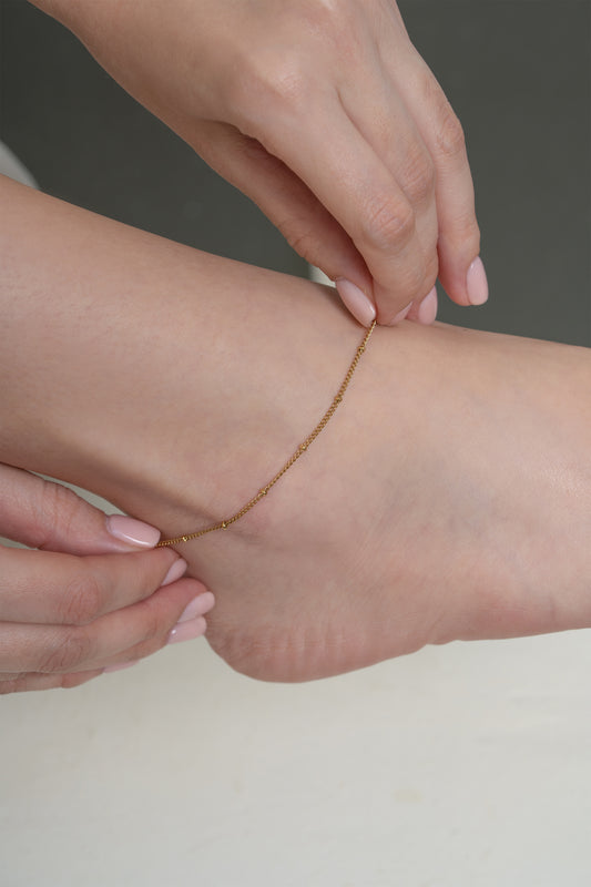 Avni Beaded Anklet - 18K Gold Plated