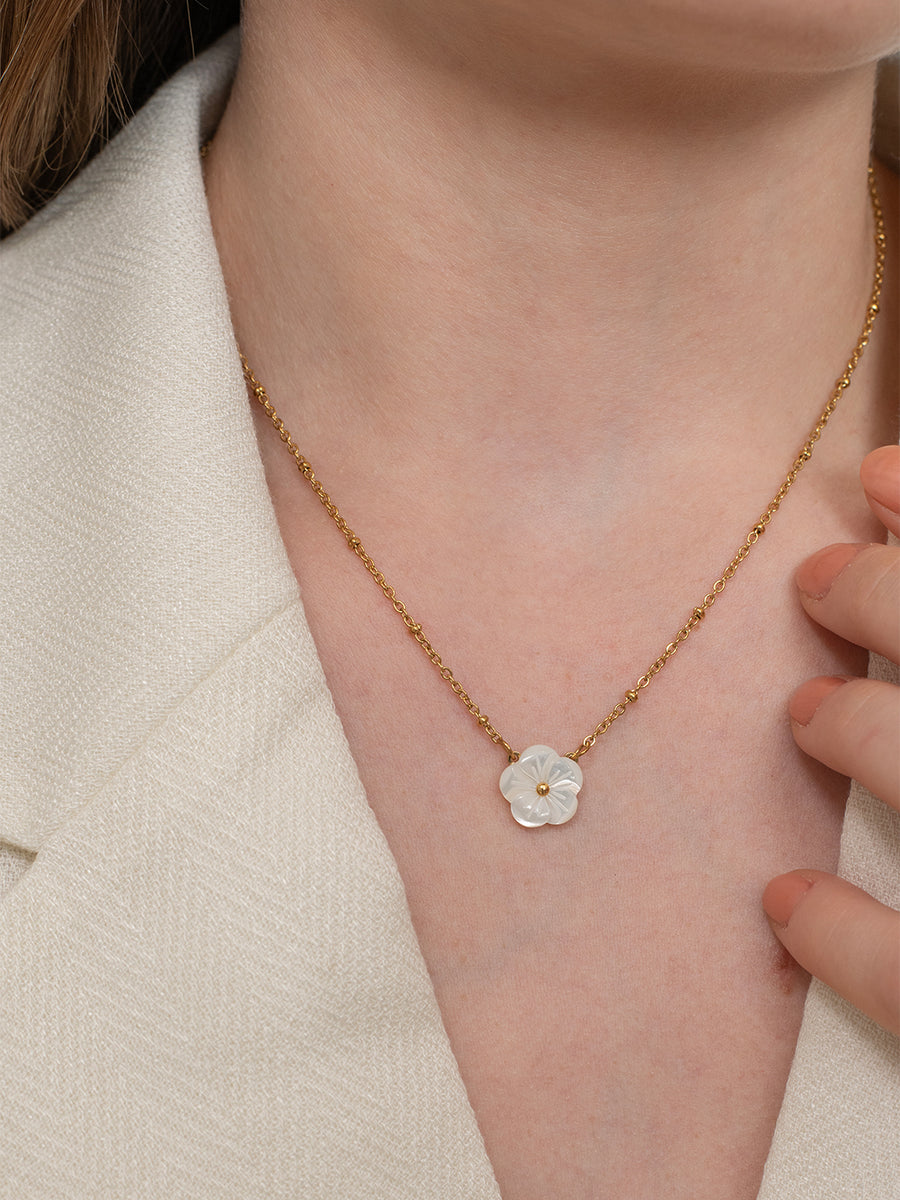 Snow petal Necklace – 18K Gold Plated image 2
