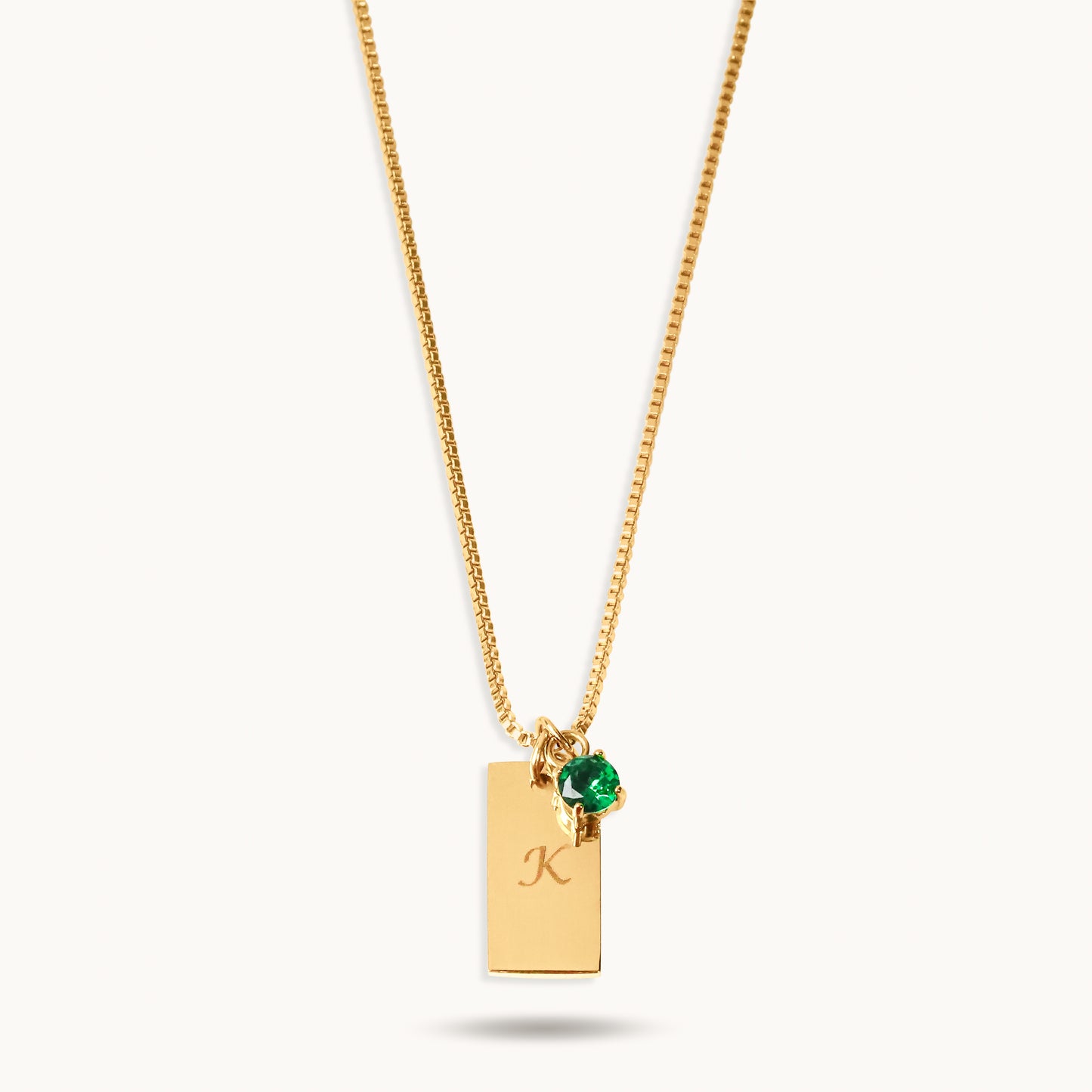 Initial Bar Necklace - 18K Gold Plated