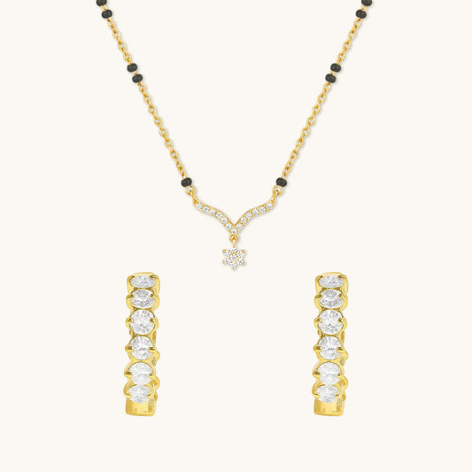 Elara V Mangalsutra and Juliana Hoops Combo Set - Special Value Offer