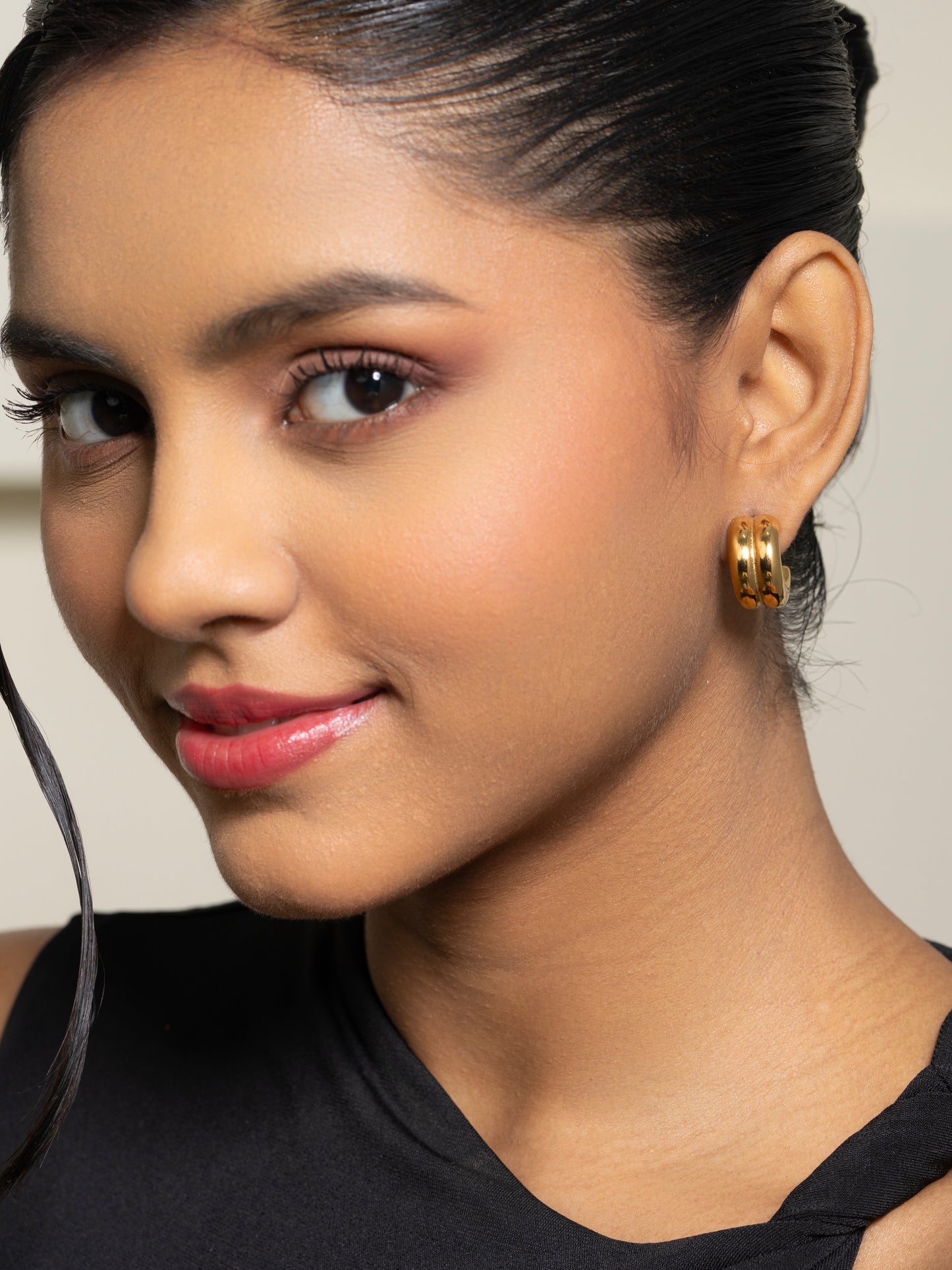 Double Hoop Earrings - 18K Gold Plated