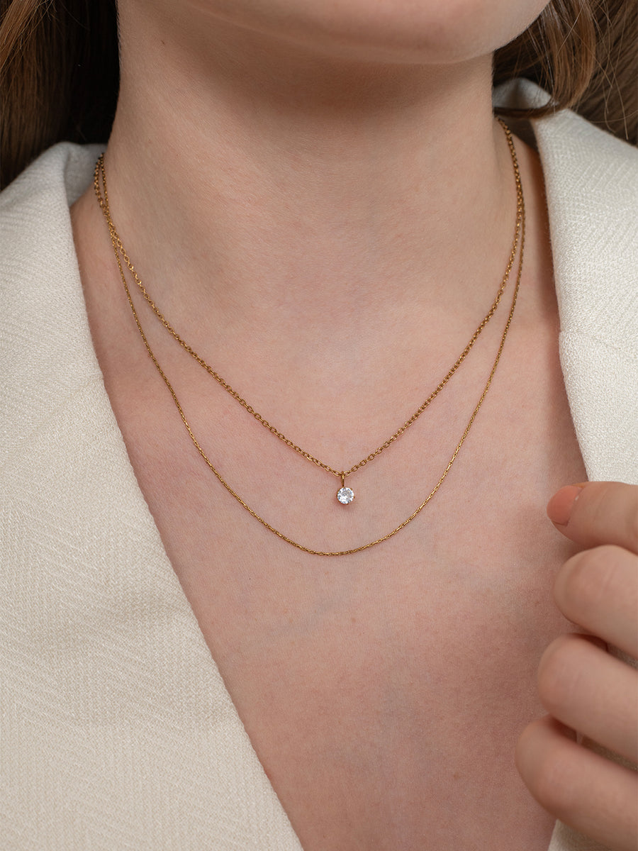 Twin Flow Necklace - 18k Gold Plated image 3
