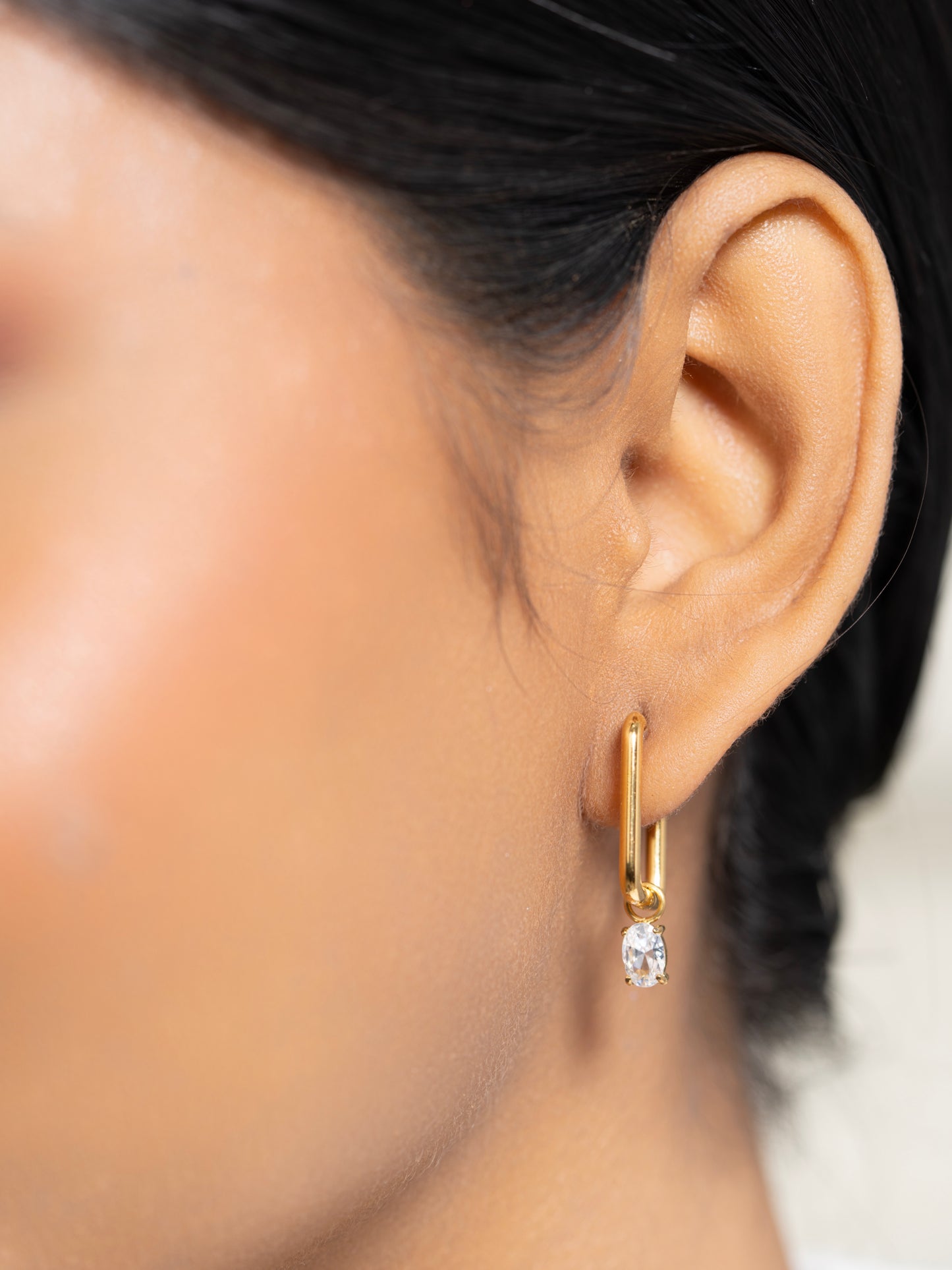 Sierra Diamond Hoops - 18K Gold Plated