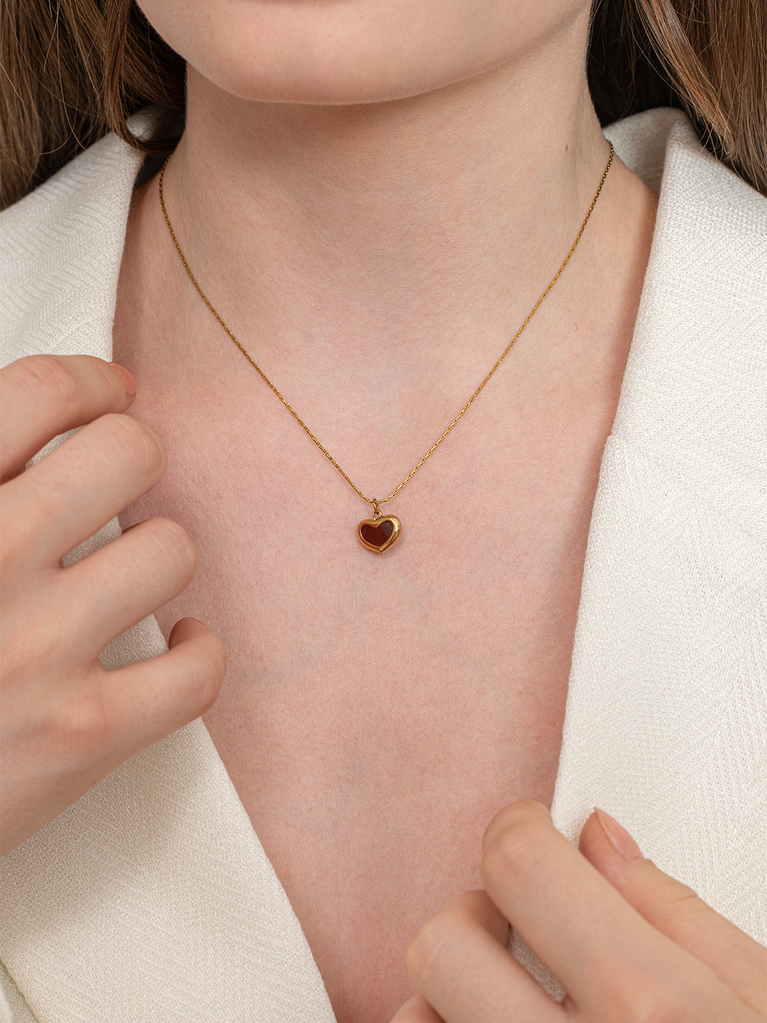 Velvet Heart Necklace – 18K Gold Plated
