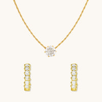 Dainty Diamond Necklace and Juliana Hoops Combo Set - Special Value Offer