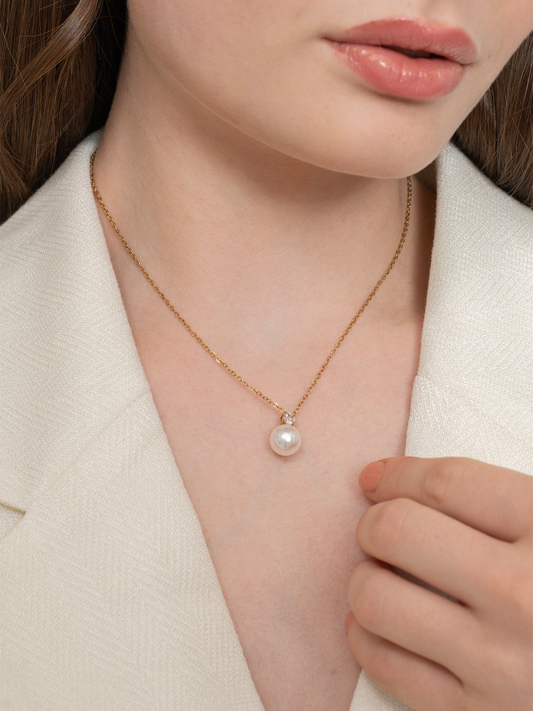 Celest Pearl Necklace - 18k Gold Plated