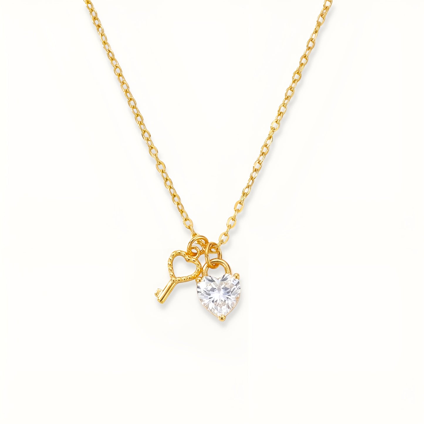 Love Lock Necklace - 18k Gold Plated