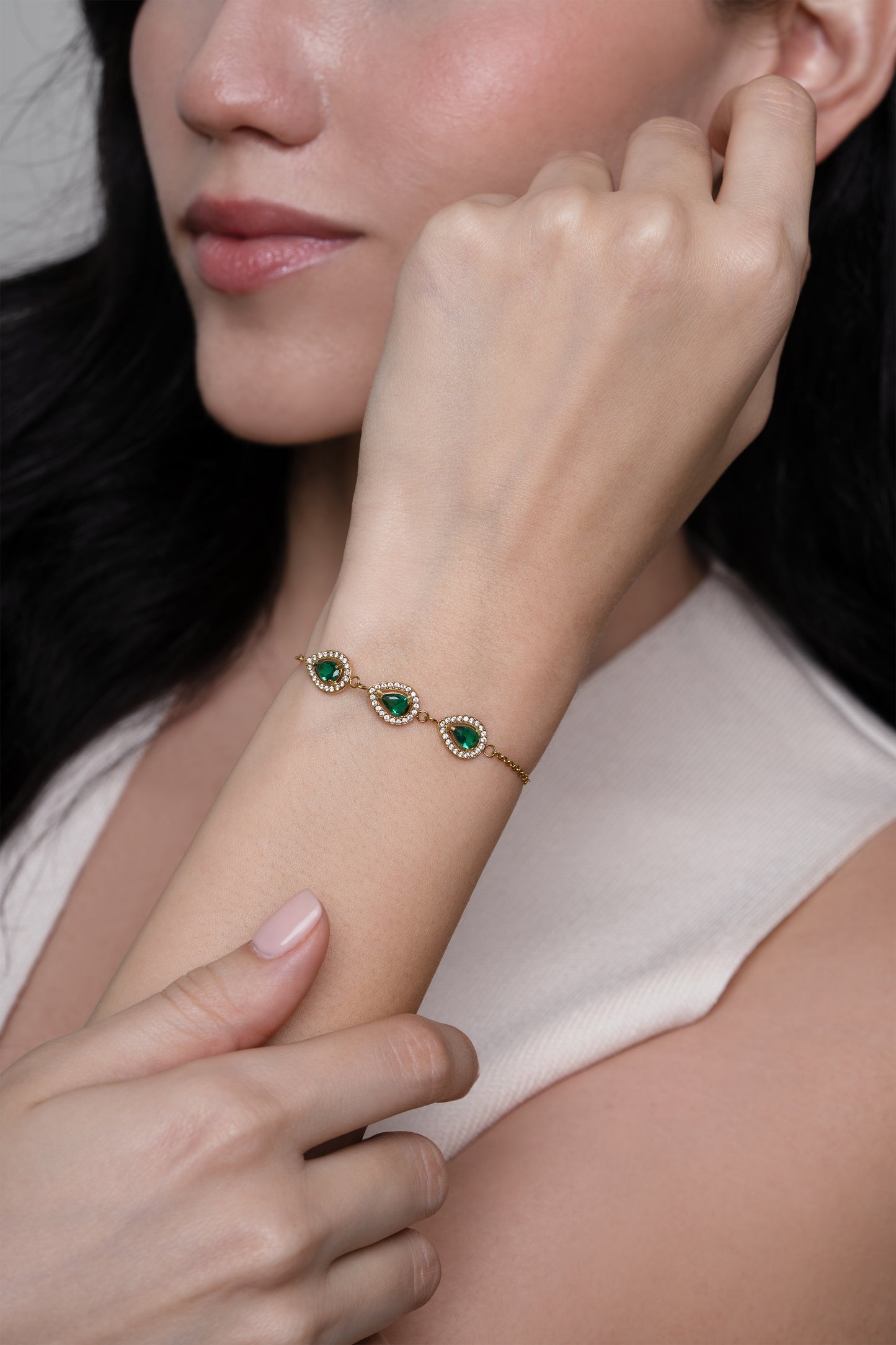 Green Niara Bracelet - 18K Gold Plated