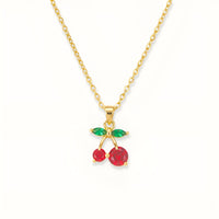 Cherry Glow Necklace - 18k Gold Plated