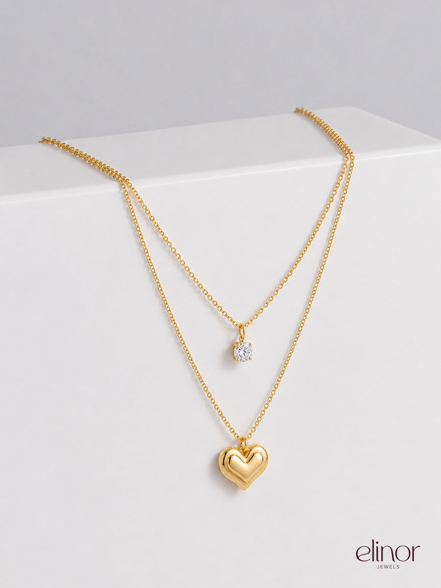 Heart Layered Necklace - 18K Gold Plated image 2