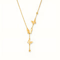 Butterfly Drop Necklace - 18k Gold Plated