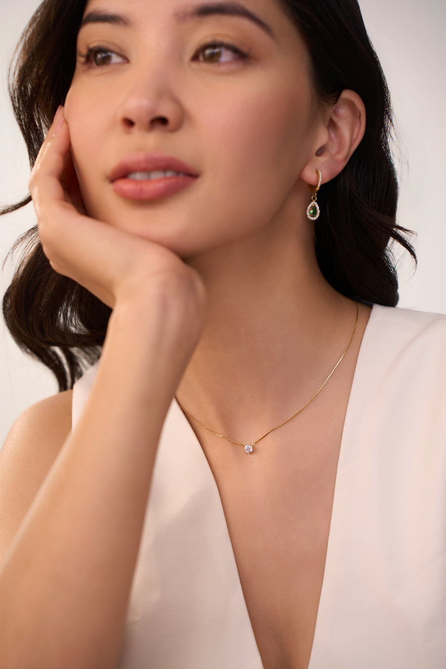 Dainty Diamond Necklace  - 18K Gold Plated image 5