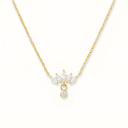 Crystal Necklace - 18k Gold Plated