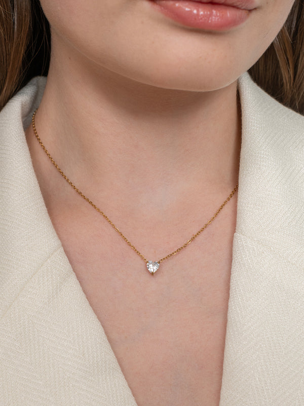 Love Diamond Necklace - 18k Gold Plated