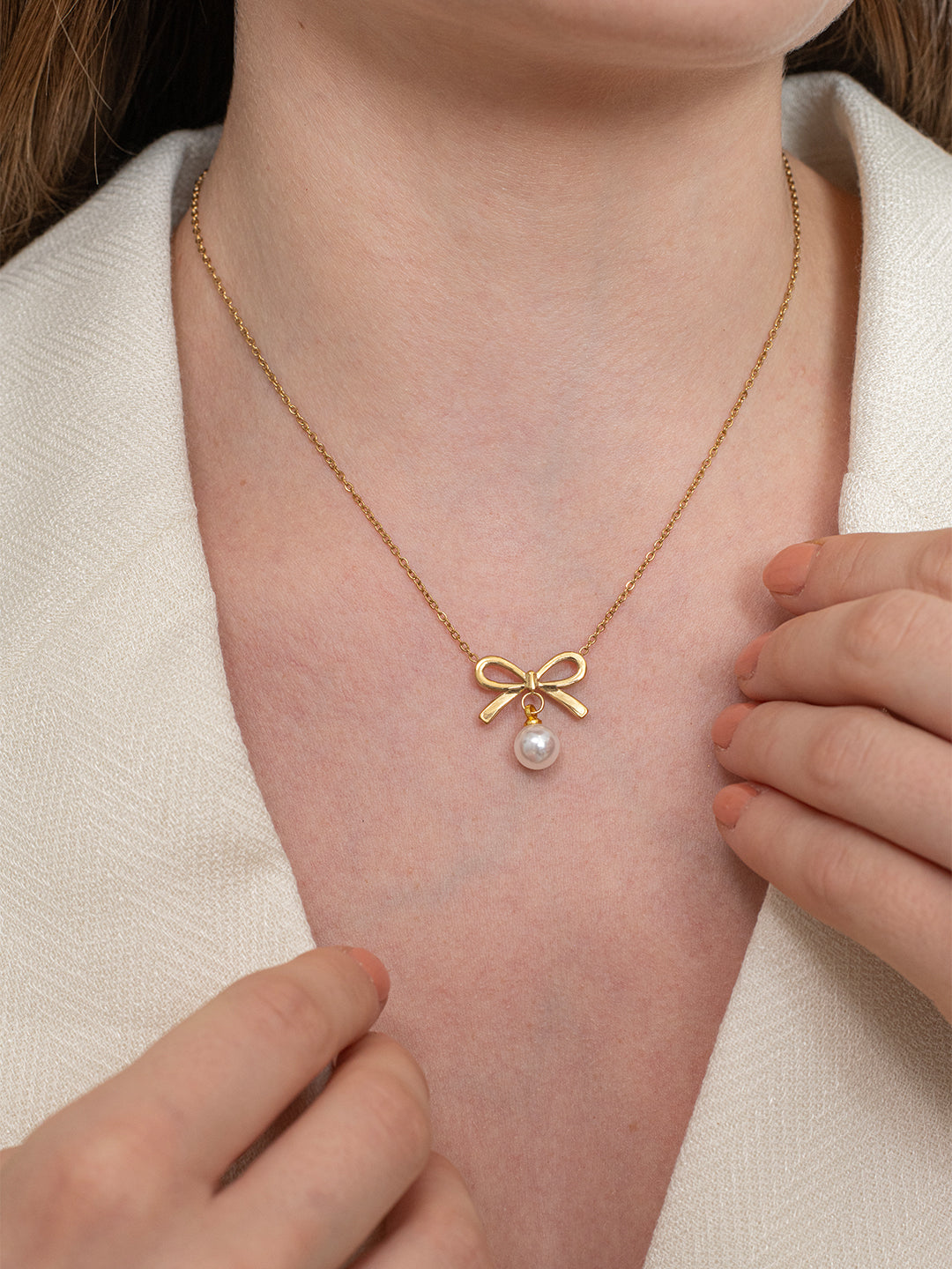 Adele Pearl Necklace – 18K Gold Plated