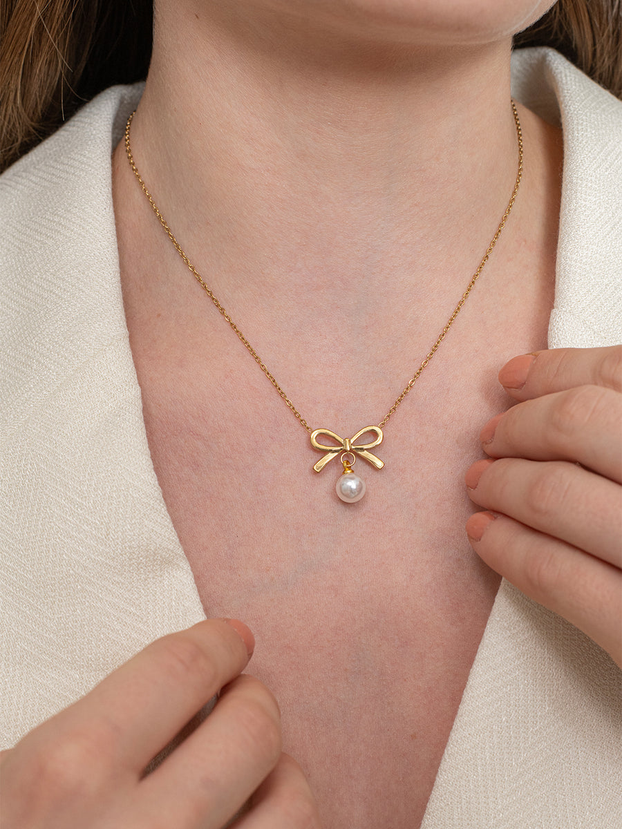 Adele Pearl Necklace – 18K Gold Plated image 2