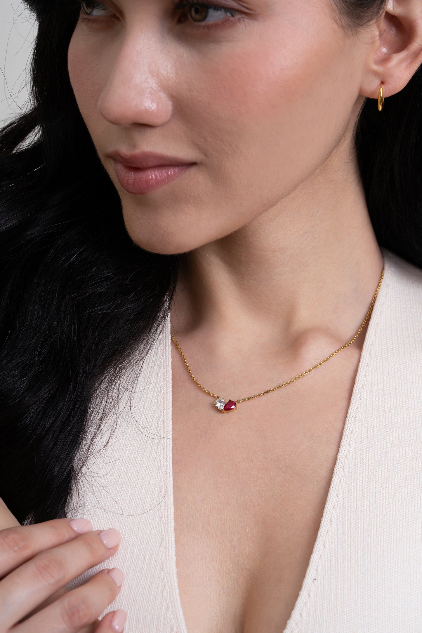 Serena Ruby Necklace - 18K Gold Plated