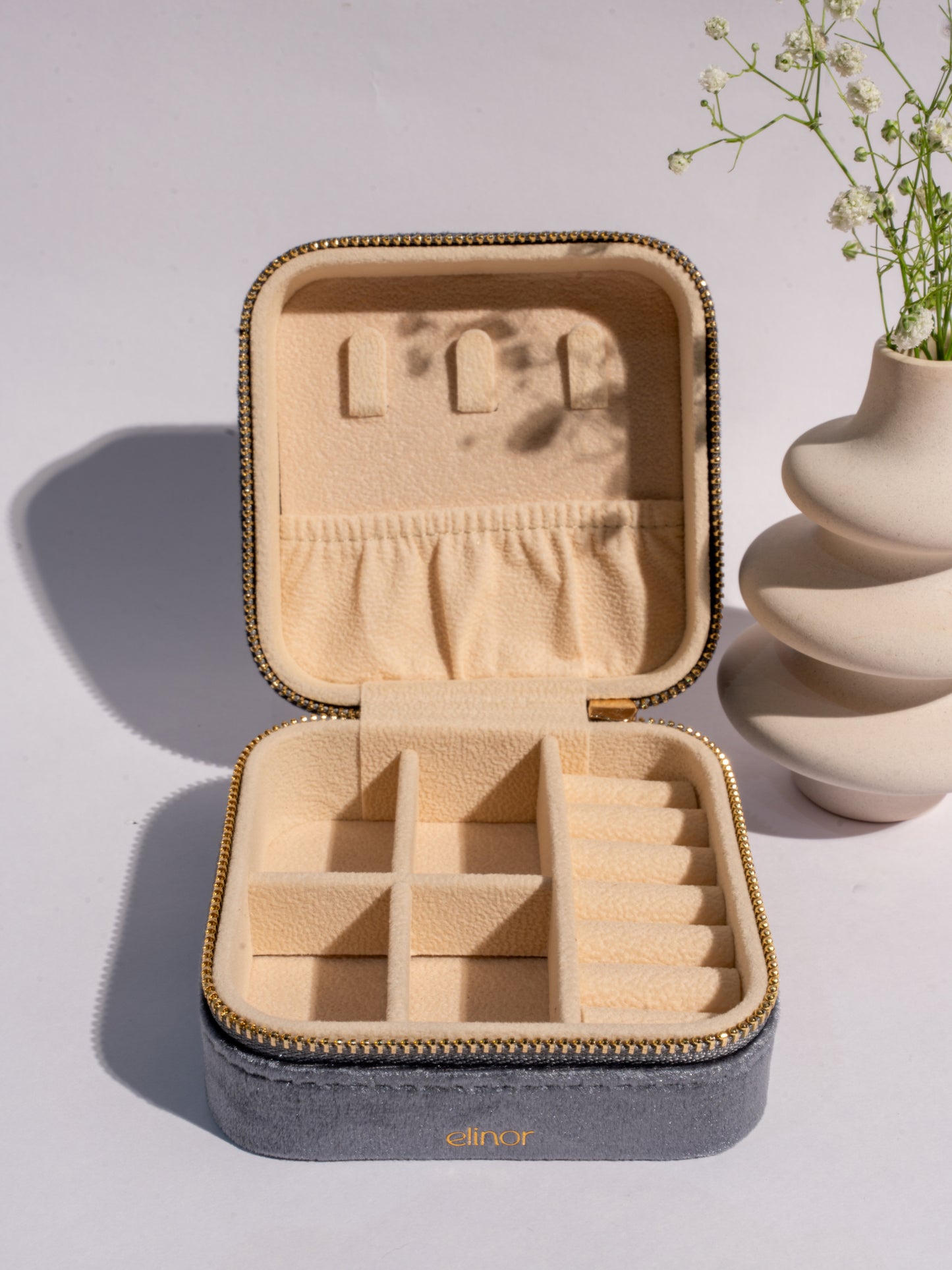 Aeries Jewellery Organiser Box- Grey