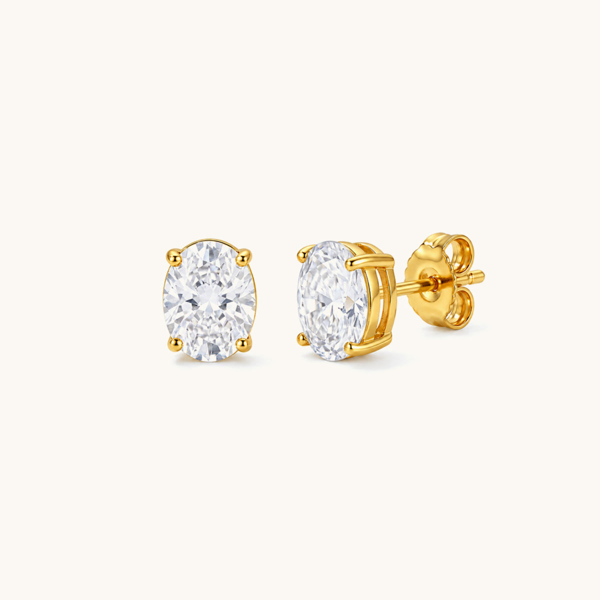 Adele Oval Studs - 18K Gold Plated image 1