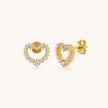 Julia Heart Studs - 18K Gold Plated
