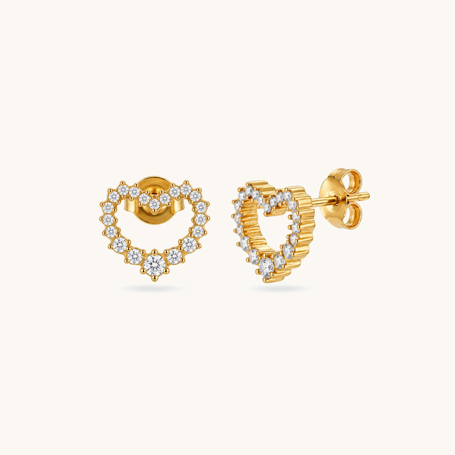 Julia Heart Studs - 18K Gold Plated image 1