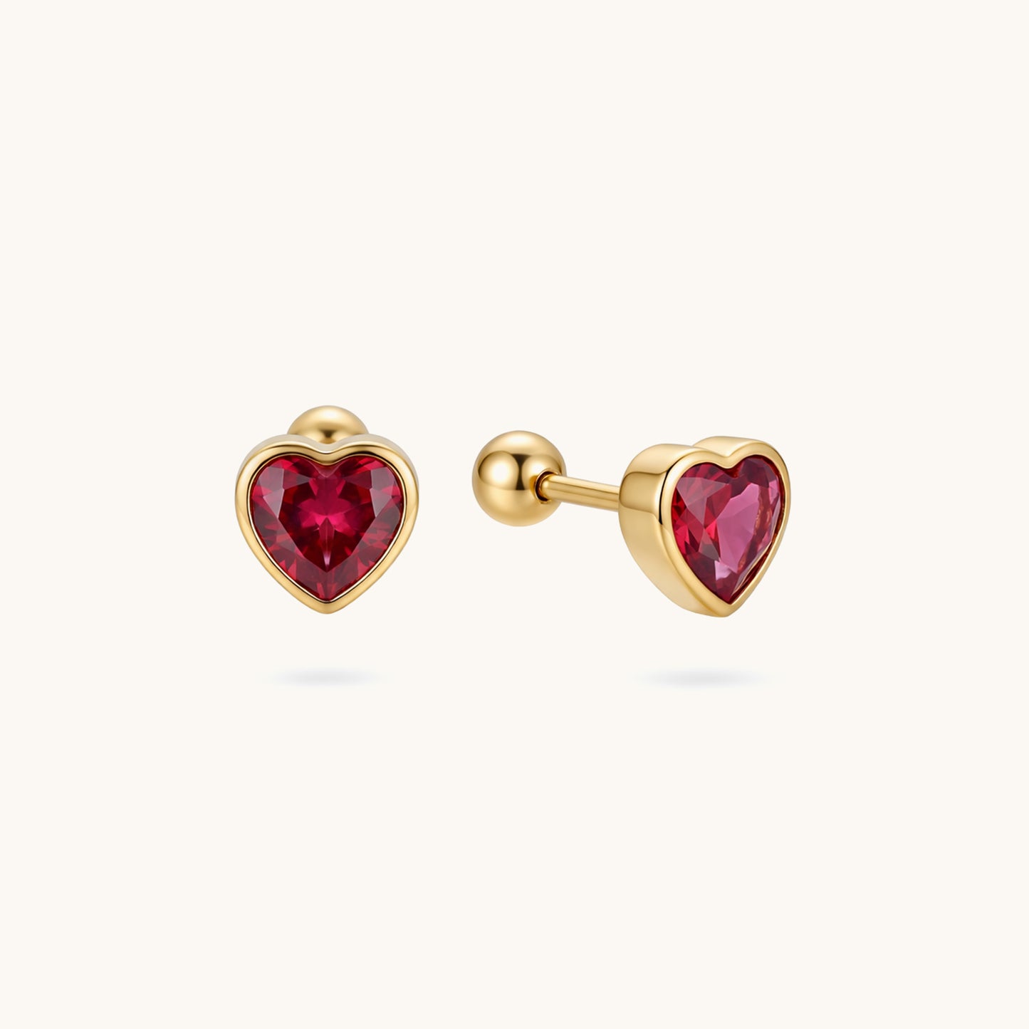 Nova Heart Studs - 18k Gold Plated