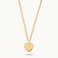 Initial Heart Necklace - 18K Gold Plated