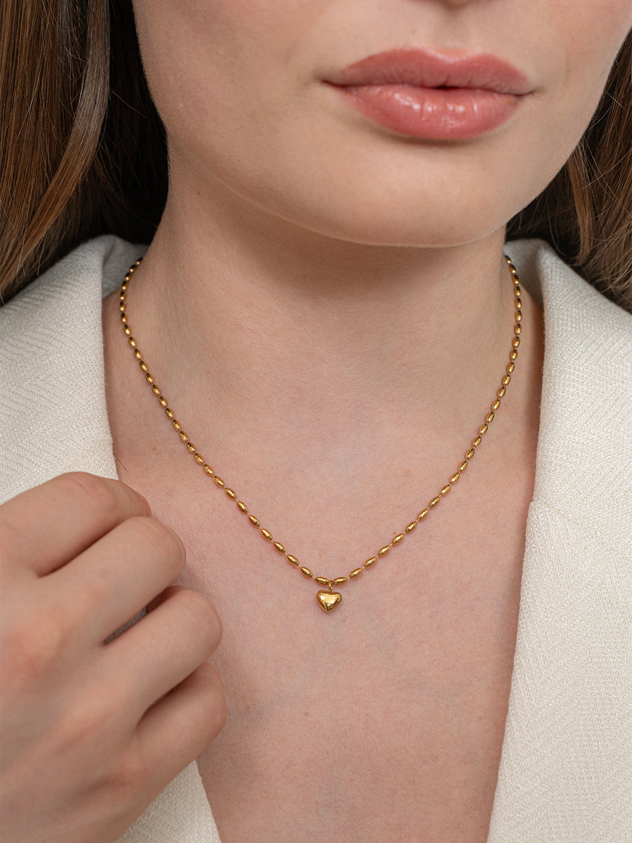 Rhythm Heart Necklace - 18k Gold Plated image 3